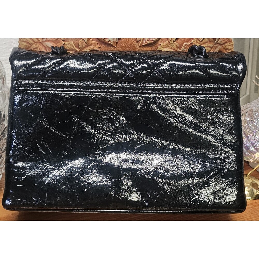 Kurt Geiger London Brixton Lock Drench Black Patent Leather Shoulder Bag - Picture 2 of 10